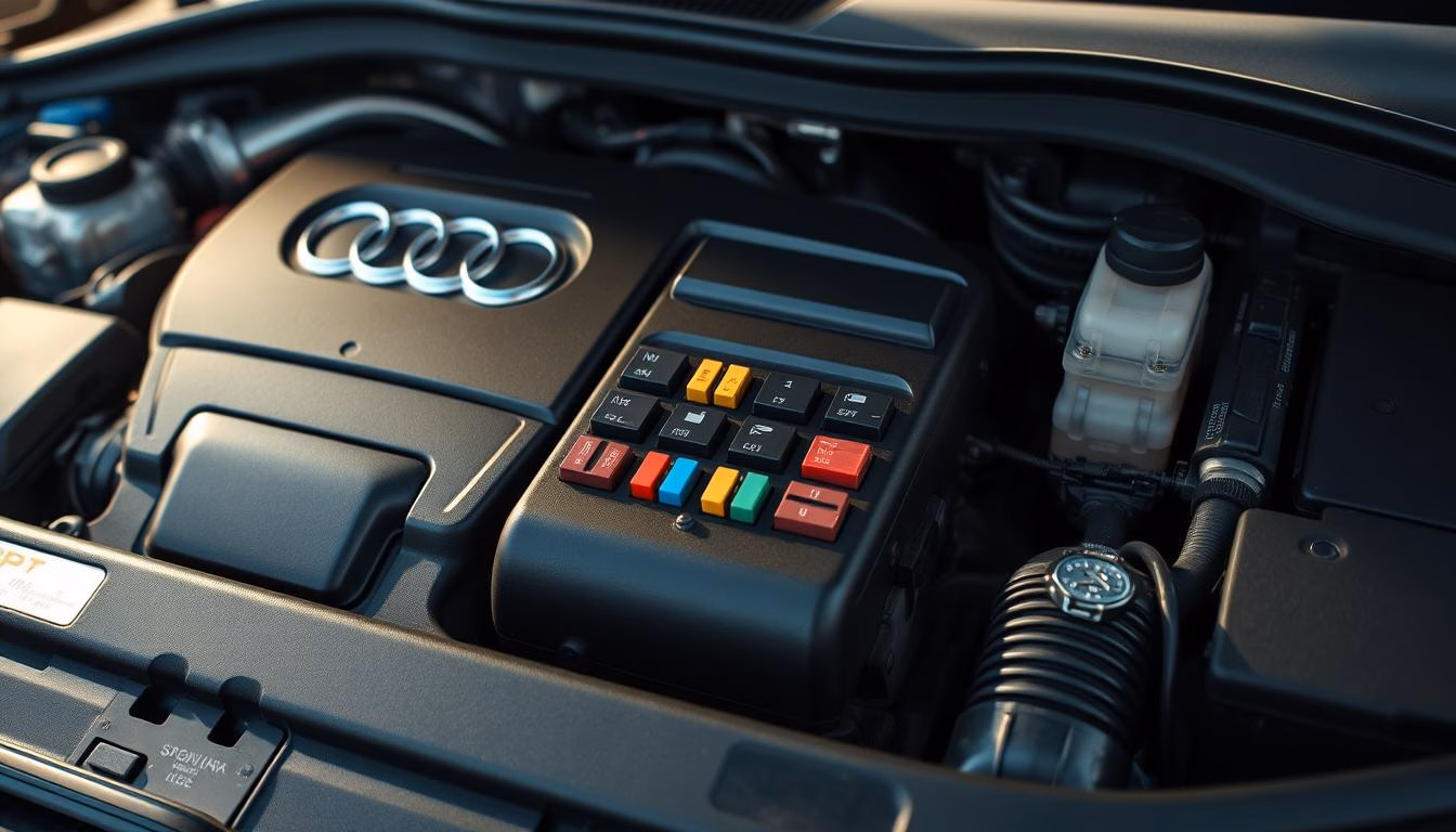 Audi A4 B7 bezpieczniki pod maską