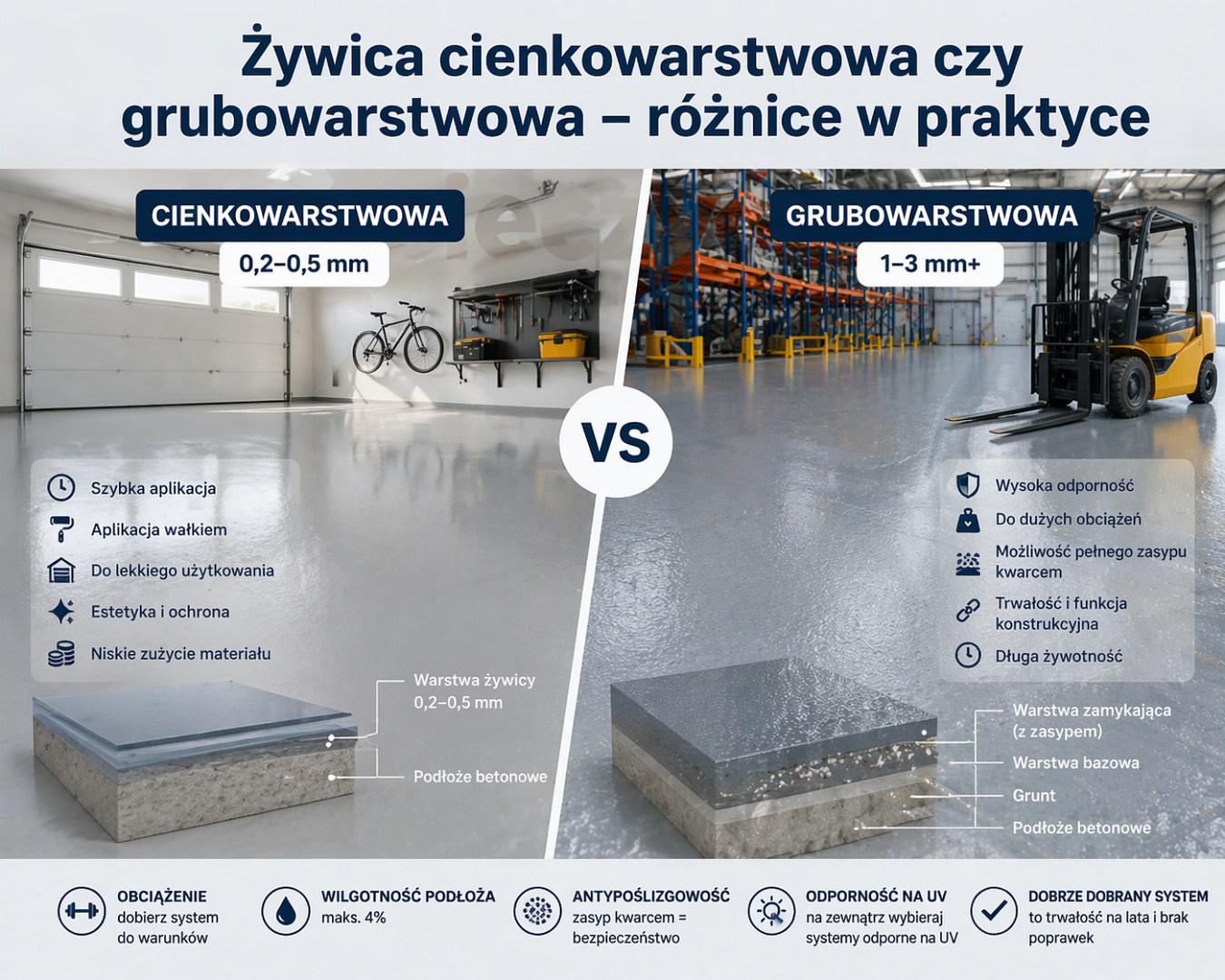 Żywica cienkowarstwowa czy grubowarstwowa – różnice w praktyce