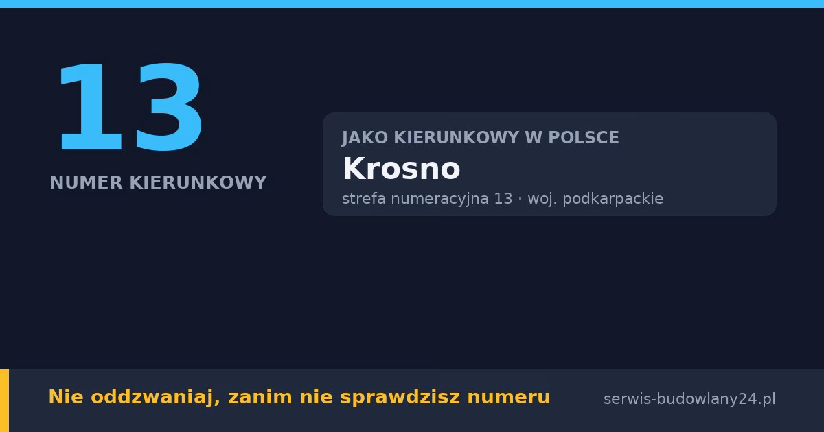 Kierunkowy 13, jakie to miasto? Krosno – czy odbierać