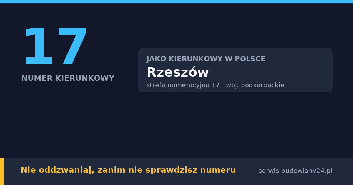 Kierunkowy 17, jakie to miasto? Rzeszów – czy odbierać