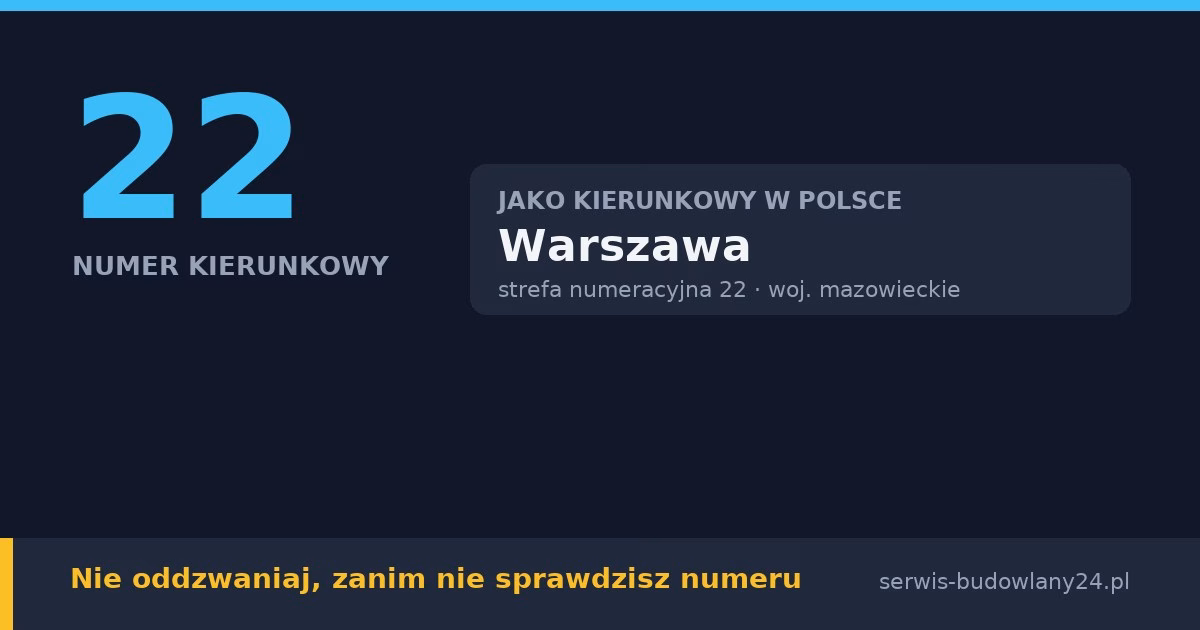 Kierunkowy 22, jakie to miasto? Warszawa – czy odbierać