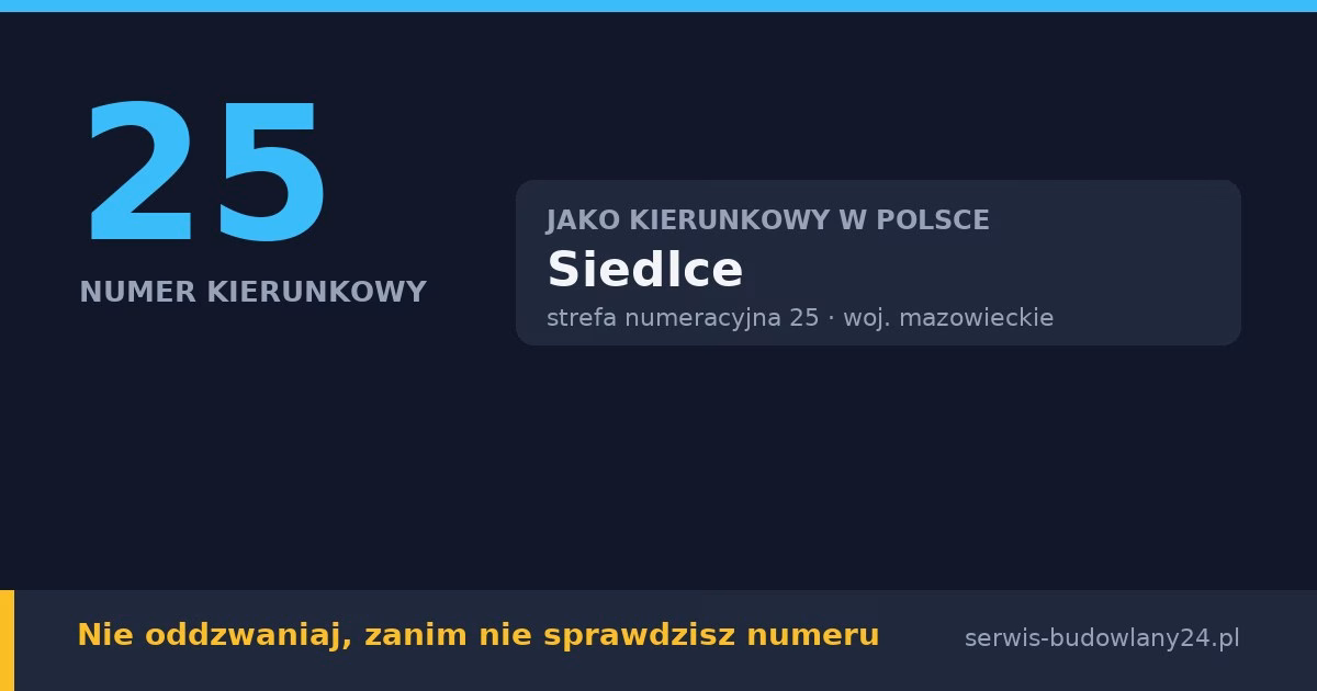 Kierunkowy 25, jakie to miasto? Siedlce – czy odbierać