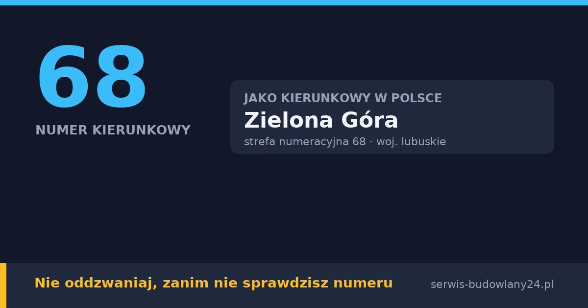Kierunkowy 68, jakie to miasto? Zielona Góra – czy odbierać